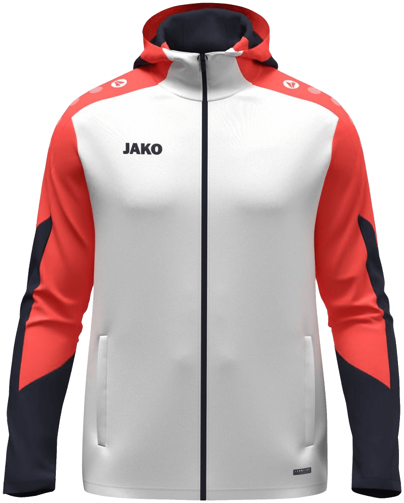 Jako Dynamic Trainingsjacke mit Kapuze, 4XL, weiß/orange