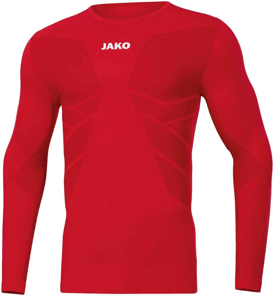 Jako Funktionsshirt Longsleeve Comfort 2.0, XXL, rot/weiß/schwarz