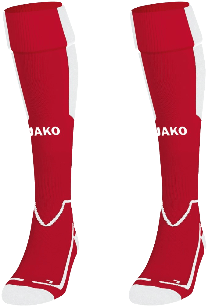 Jako Fussballsocken Lazio, 4, chili rot/weiß