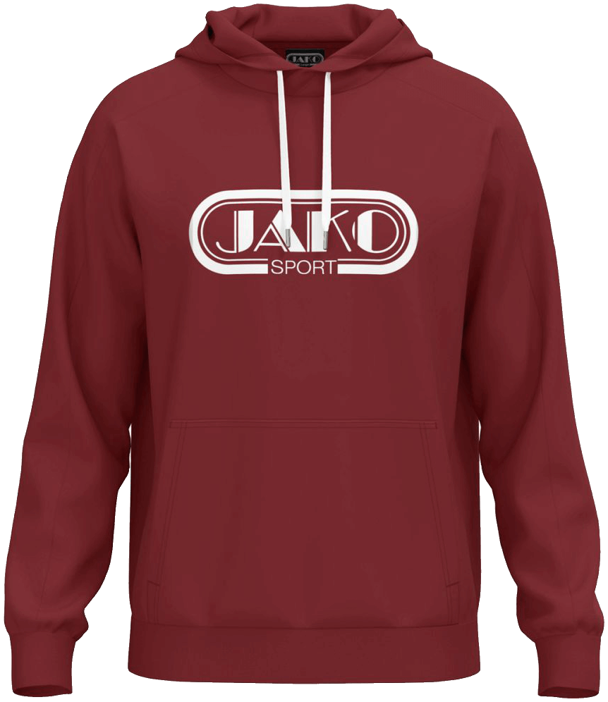Jako Hoodie Promo, 4XL, weinrot/weiß