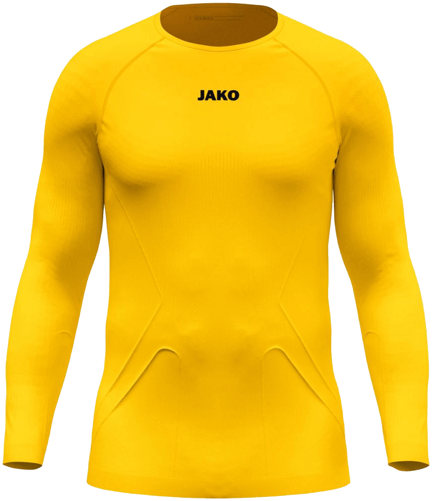 Jako Longsleeve Unterziehshirt, XL, gelb/schwarz