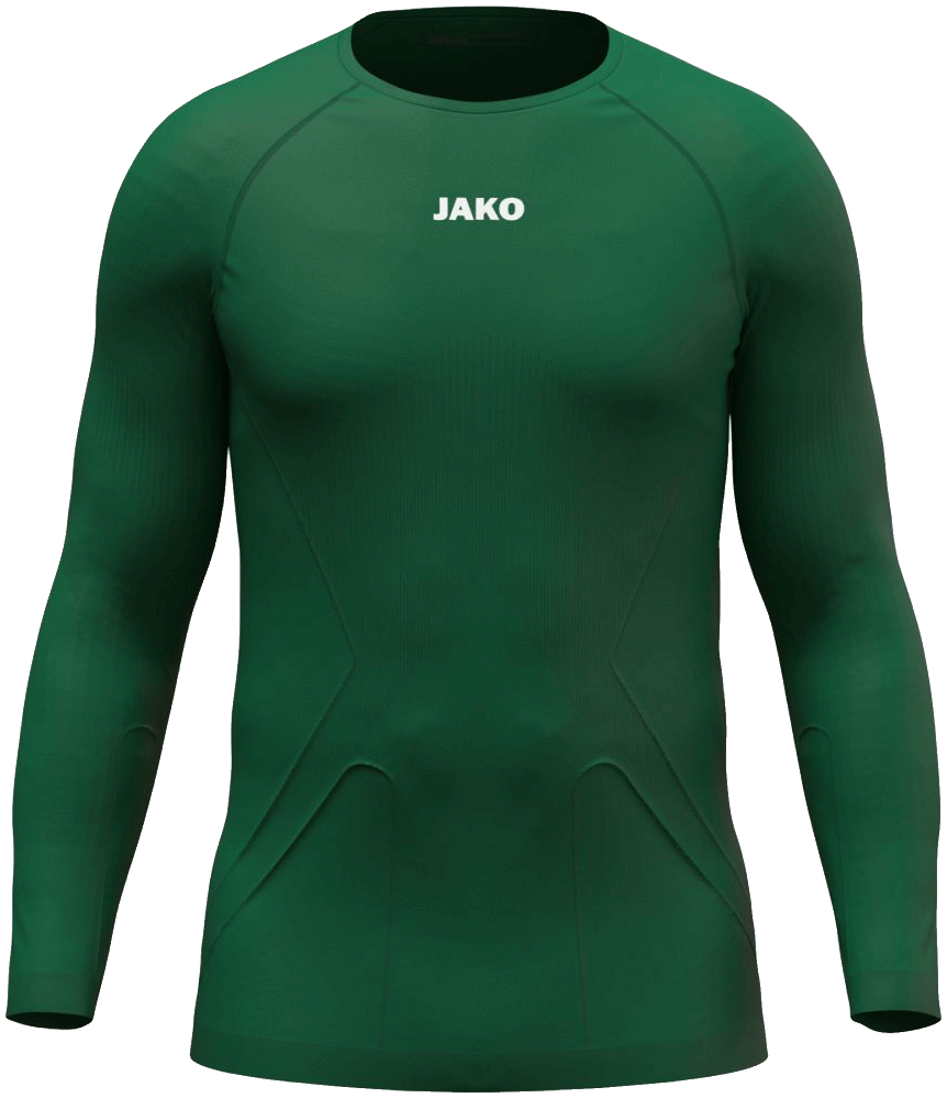 Jako Longsleeve Unterziehshirt Lightweight, XL, dunkelgrün/weiß