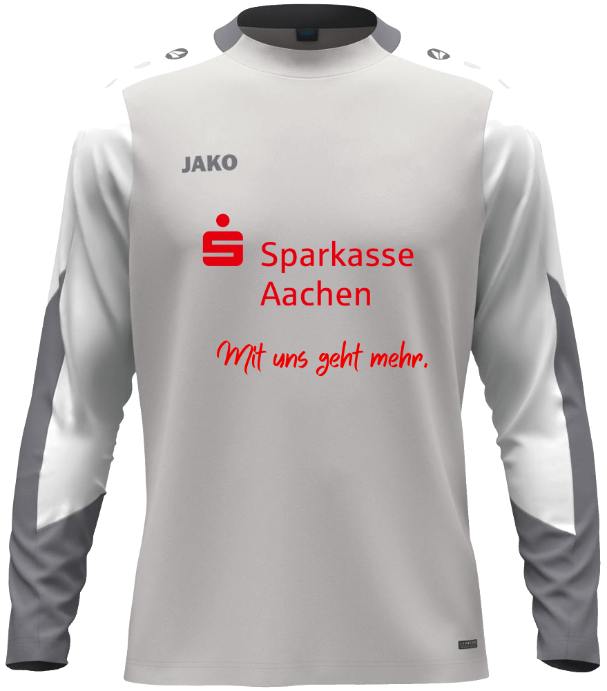 Jako Longsleeve Sparkasse Aachen Dynamic, 3XL, hellgrau/weiß