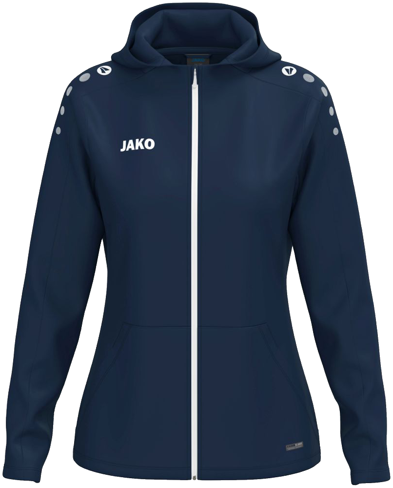 Jako One Damen Trainingsjacke mit Kapuze Light, 46-48, marine/weiß
