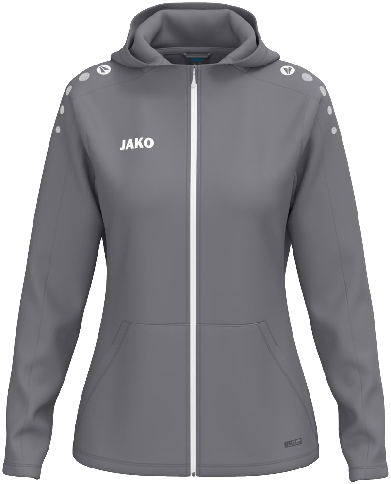 Jako One Damen Trainingsjacke mit Kapuze Light, 46-48, grau/weiß