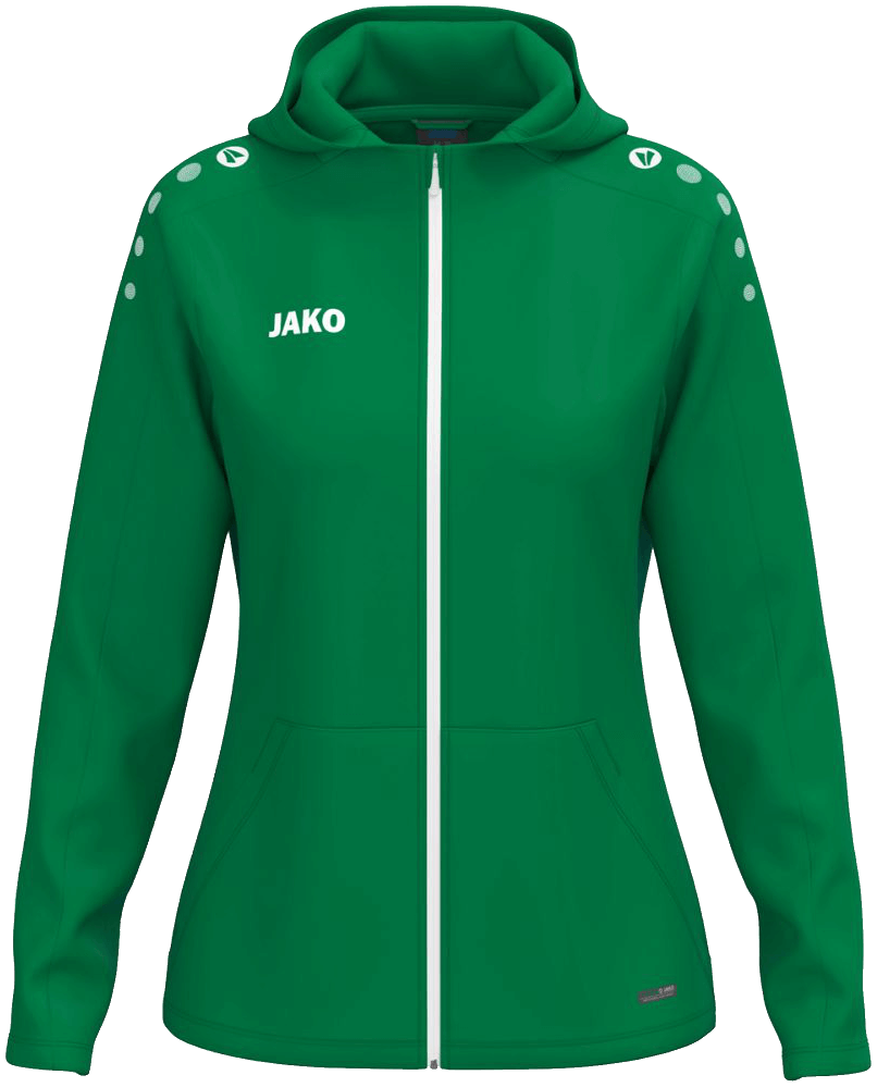 Jako One Damen Trainingsjacke mit Kapuze Light, 46-48, grün/weiß