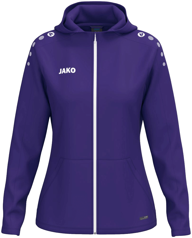 Jako One Damen Trainingsjacke mit Kapuze Light, 46-48, lila/weiß
