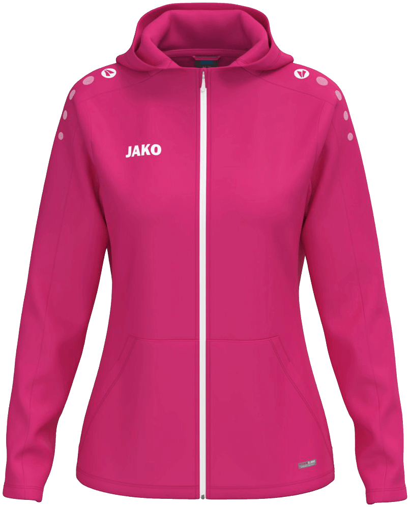 Jako One Damen Trainingsjacke mit Kapuze Light, 46-48, pink/weiß