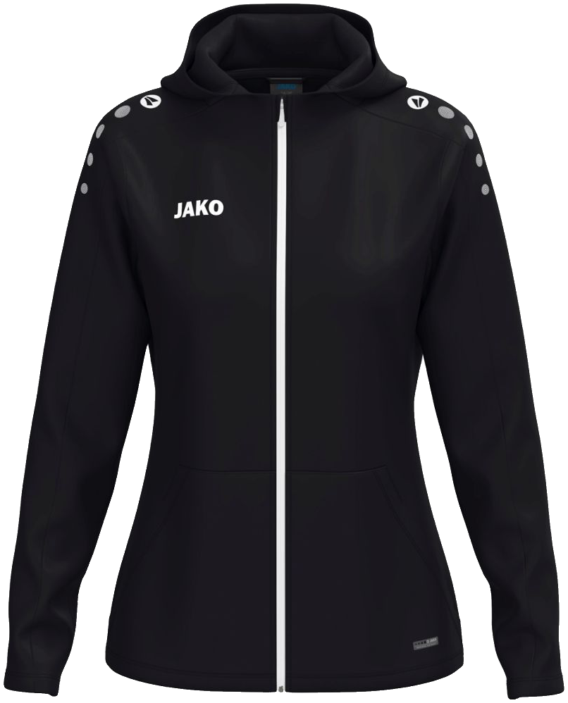 Jako One Damen Trainingsjacke mit Kapuze Light, 46-48, schwarz/weiß