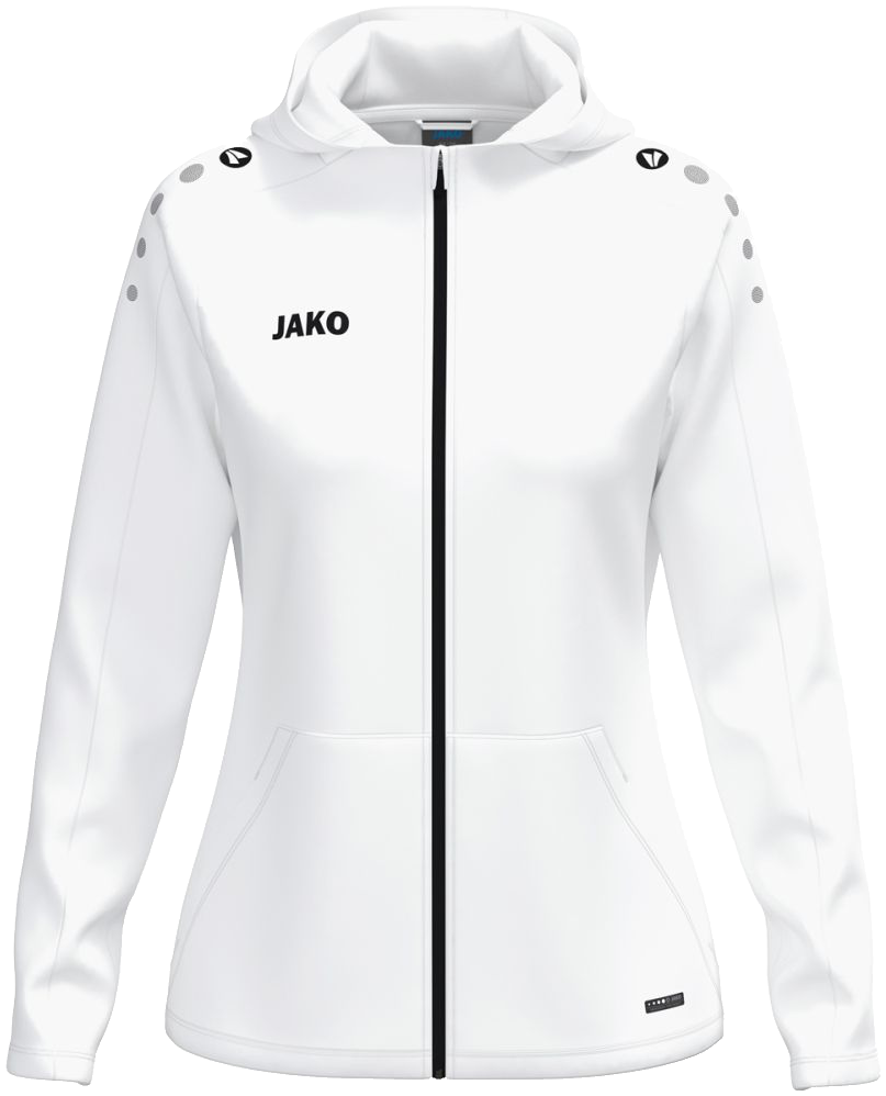 Jako One Damen Trainingsjacke mit Kapuze Light, 46-48, weiß/schwarz
