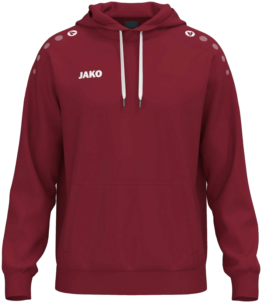 Jako One Hoodie Cotton, 4XL, weinrot/weiß