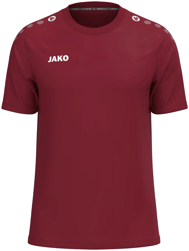 Jako One T-Shirt Cotton, 4XL, weinrot/weiß