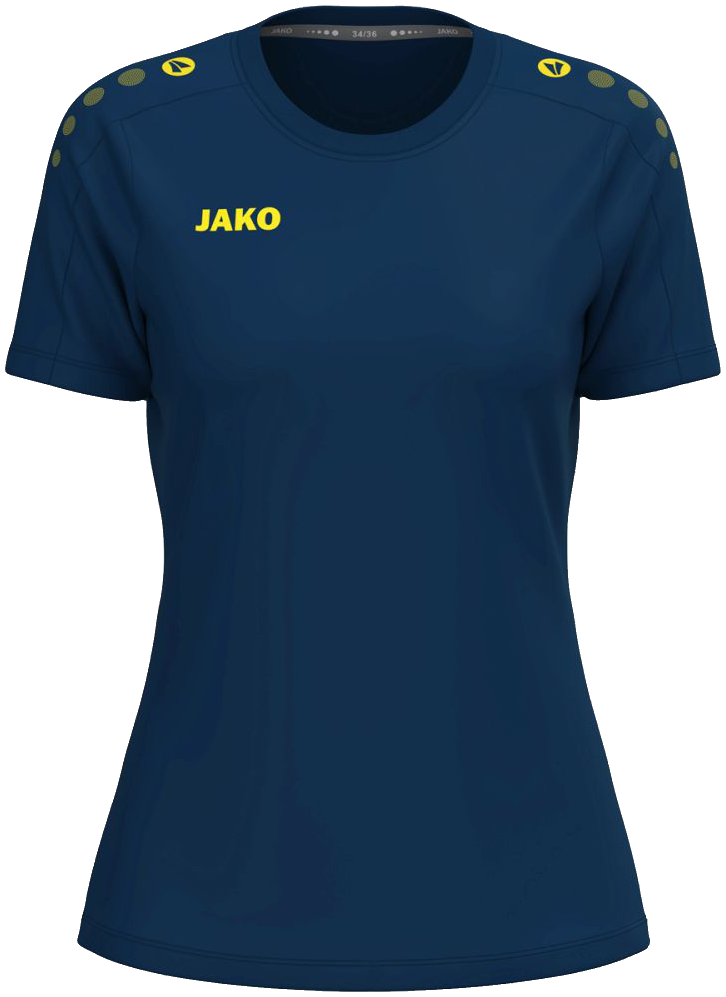 Jako One Damen T-Shirt Cotton, 42-44, navy/gelb