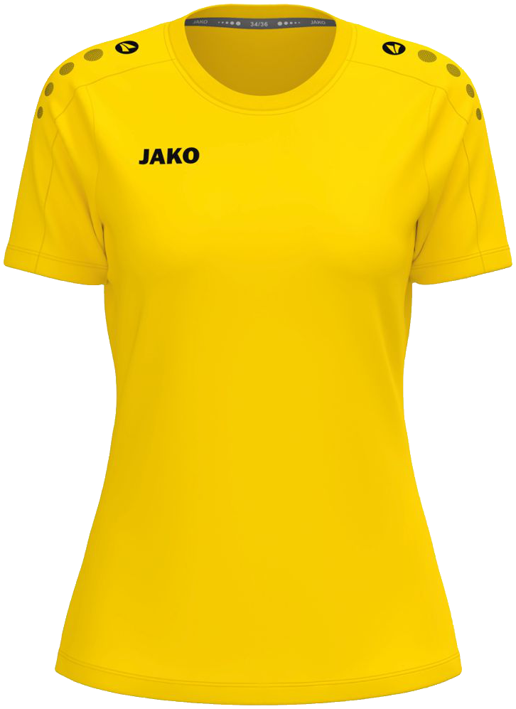 Jako One Damen T-Shirt Cotton, 42-44, gelb/schwarz