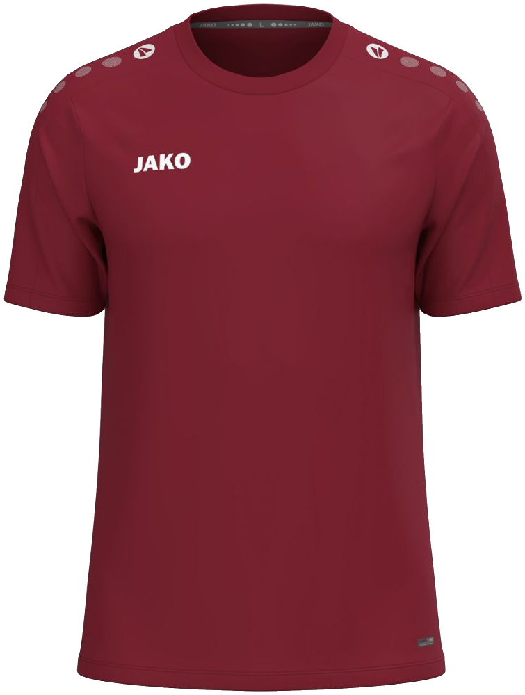Jako One T-Shirt, 164, weinrot/weiß