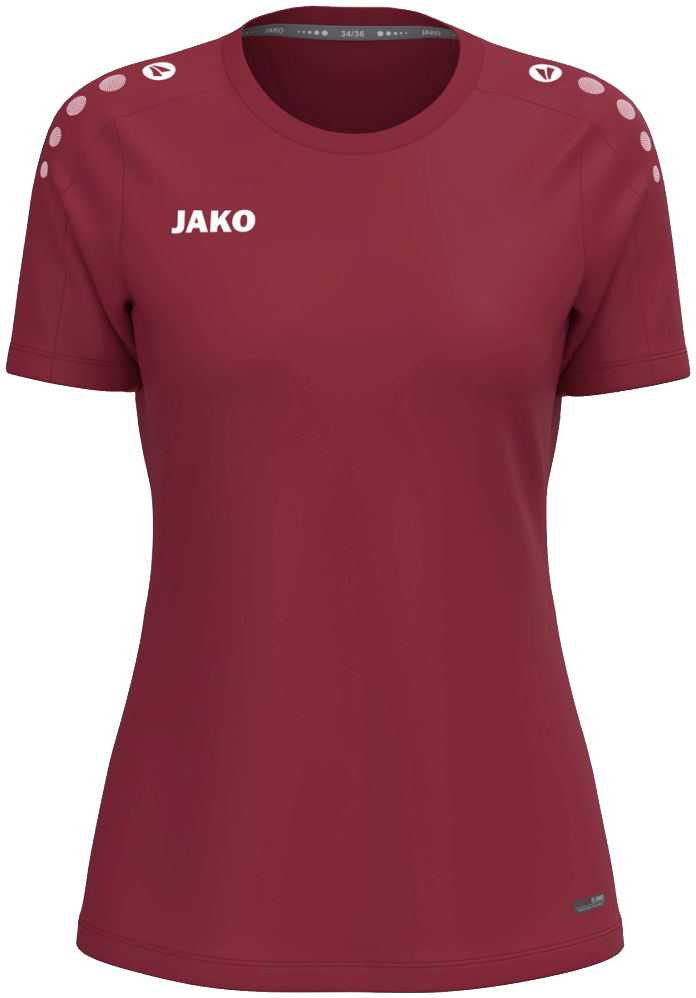 Jako One T-Shirt, 46-48, weinrot/weiß