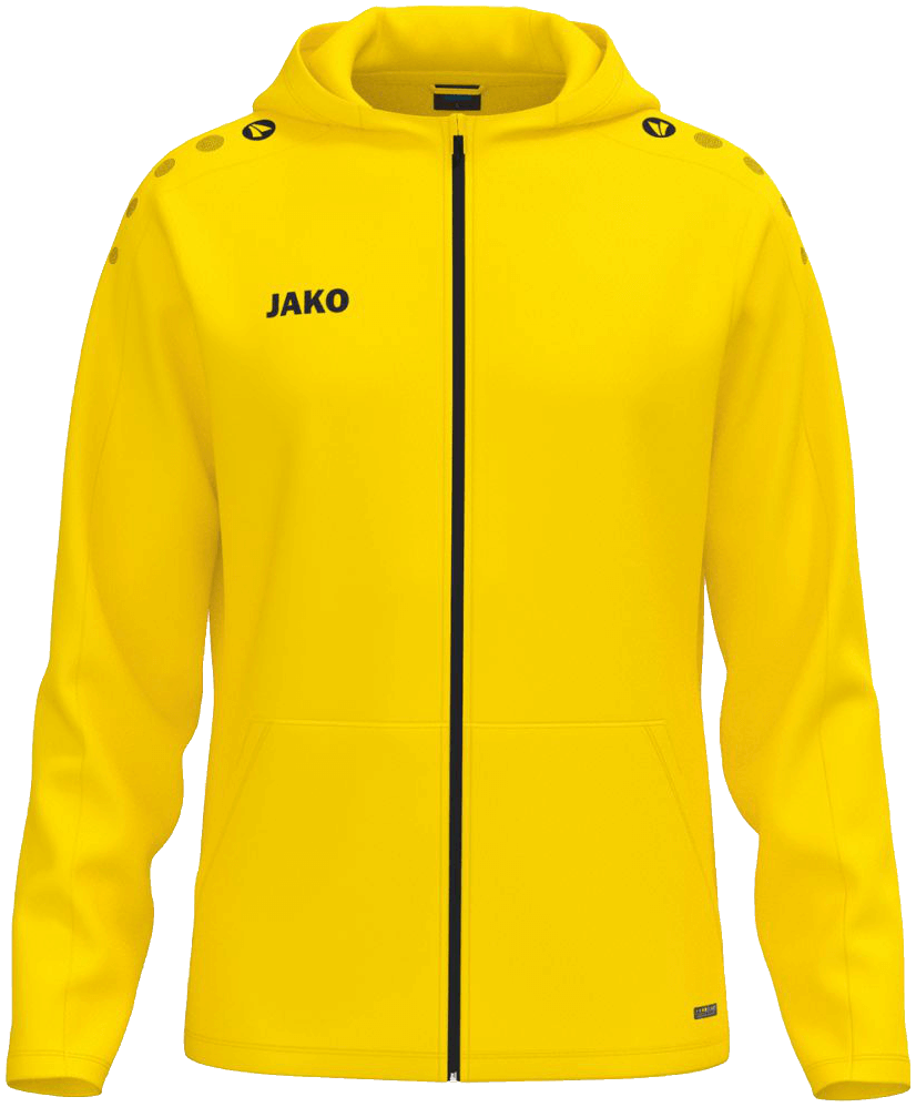 Jako One Trainingsjacke mit Kapuze, 164, gelb/schwarz