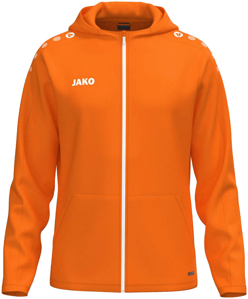 Jako One Trainingsjacke mit Kapuze, 164, neonorange/weiß