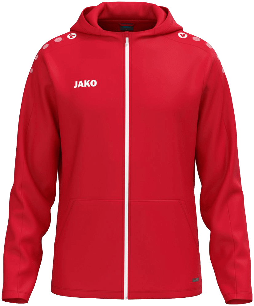 Jako One Trainingsjacke mit Kapuze, 164, rot/weiß