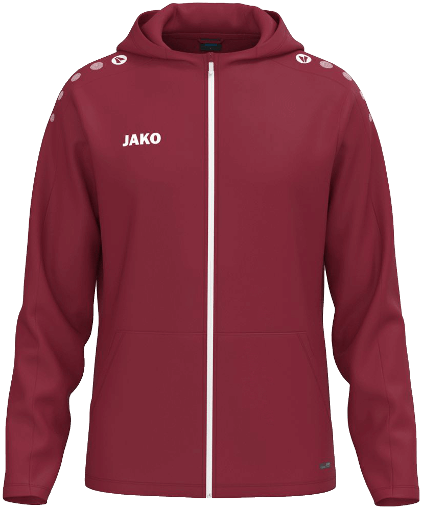 Jako One Trainingsjacke mit Kapuze Light, 164, weinrot/weiß