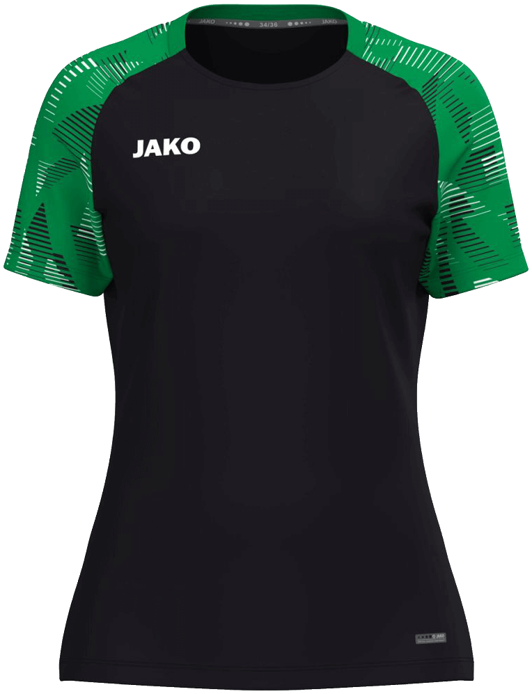 Jako Sonic Damen T-Shirt, 46-48, schwarz/grün/weiß
