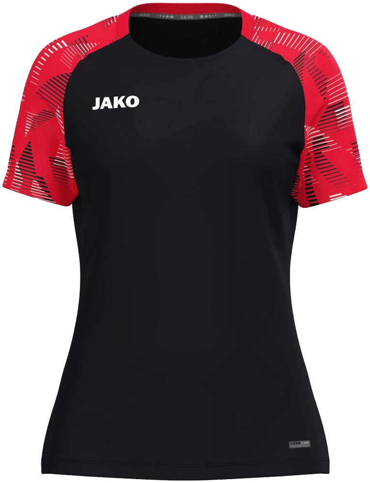 Jako Sonic Damen T-Shirt, 46-48, schwarz/rot/weiß