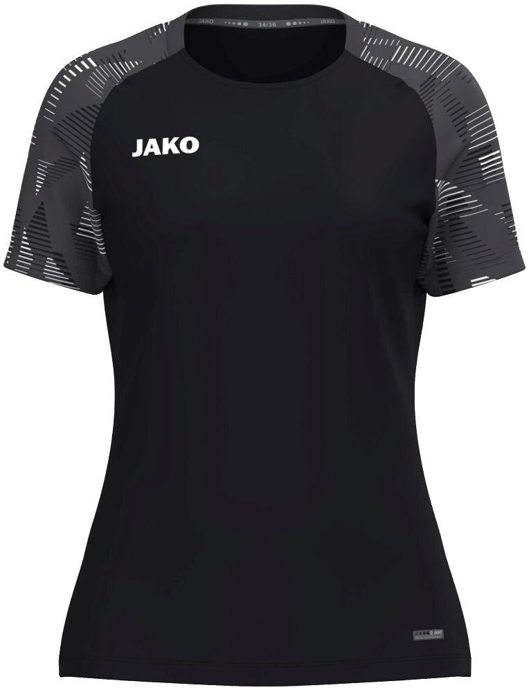 Jako Sonic Damen T-Shirt, 46-48, schwarz/grau/weiß