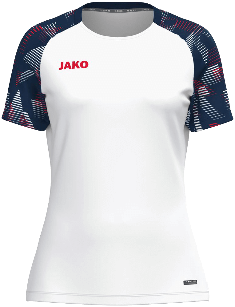 Jako Sonic Damen T-Shirt, 46-48, weiß/marine/rot