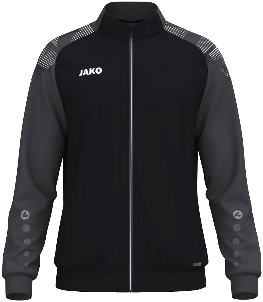 Jako Sonic Polyesterjacke, 164, schwarz/grau/weiß