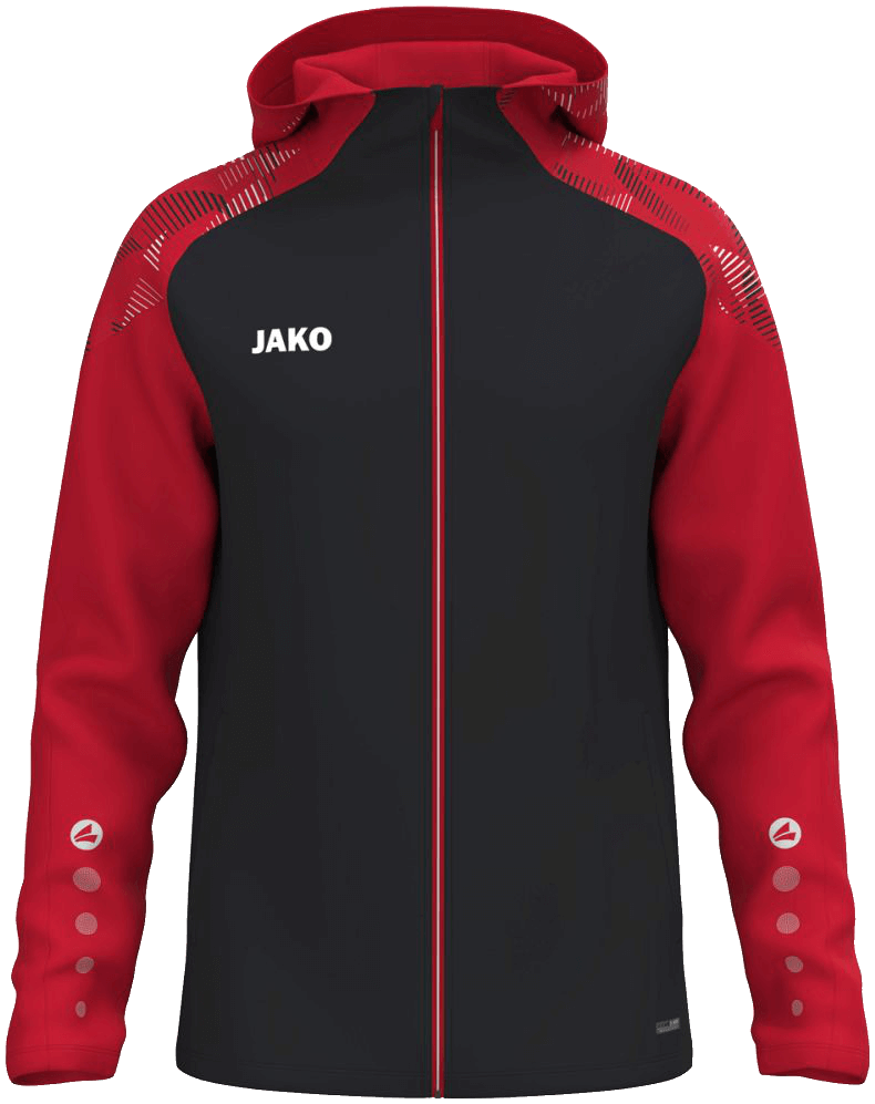 Jako Sonic Trainingsjacke mit Kapuze, 4XL, schwarz/rot/weiß