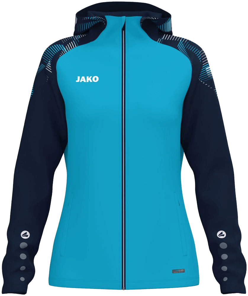 Jako Sonic Trainingsjacke mit Kapuze, 46-48, hellblau/marine/weiß