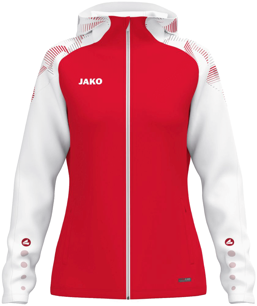 Jako Sonic Trainingsjacke mit Kapuze, 46-48, rot/weiß