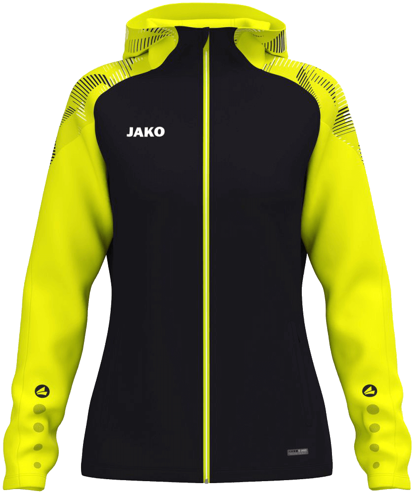 Jako Sonic Trainingsjacke mit Kapuze, 46-48, schwarz/neongelb