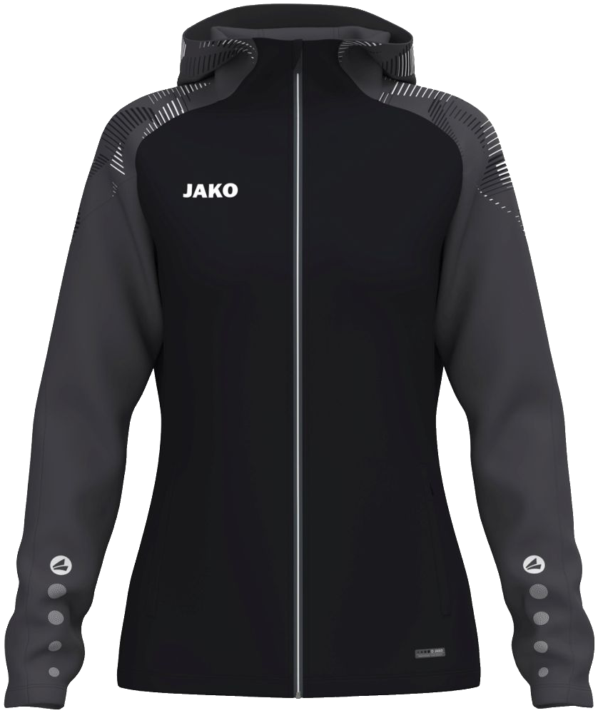 Jako Sonic Trainingsjacke mit Kapuze, 46-48, schwarz/grau/weiß