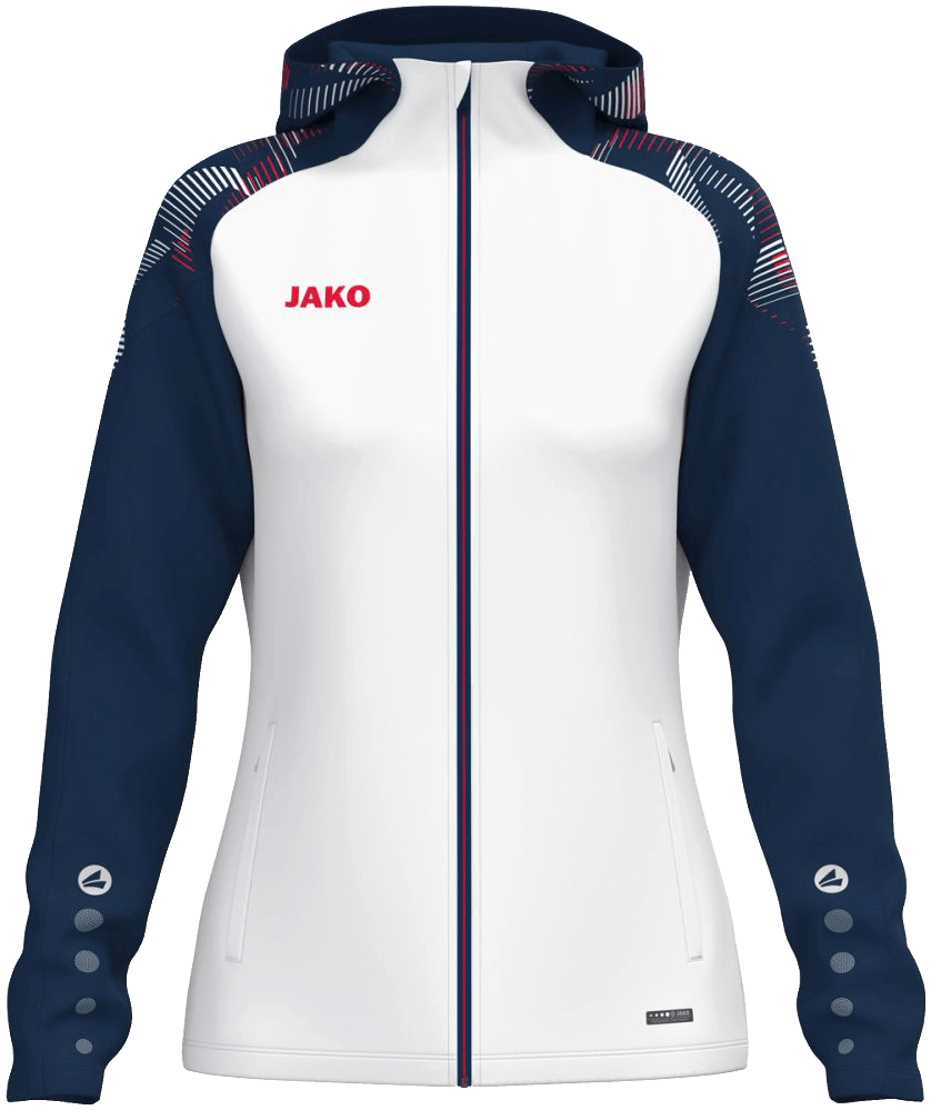 Jako Sonic Trainingsjacke mit Kapuze, 46-48, weiß/marine/rot