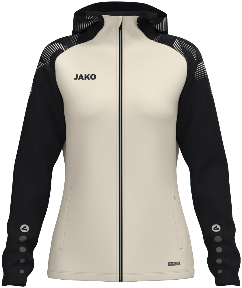 Jako Sonic Trainingsjacke mit Kapuze, 46-48, weiß/schwarz