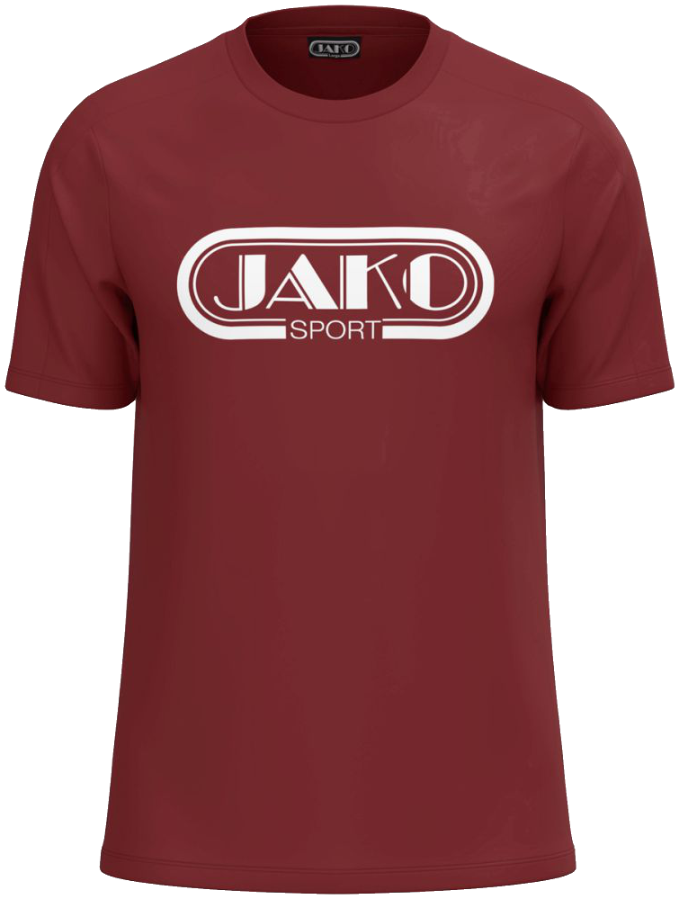 Jako Damen T-Shirt Promo 2.0, 42-44, weinrot/weiß