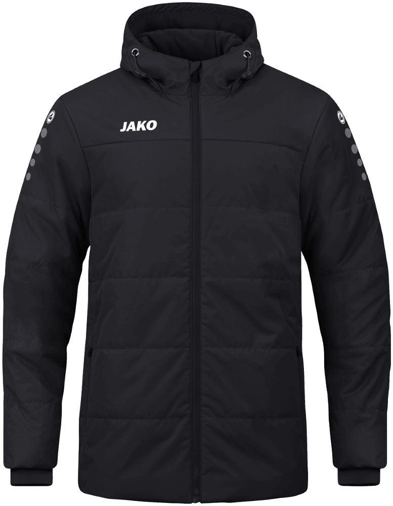 Jako Team Coachjacke mit Kapuze, 152, schwarz