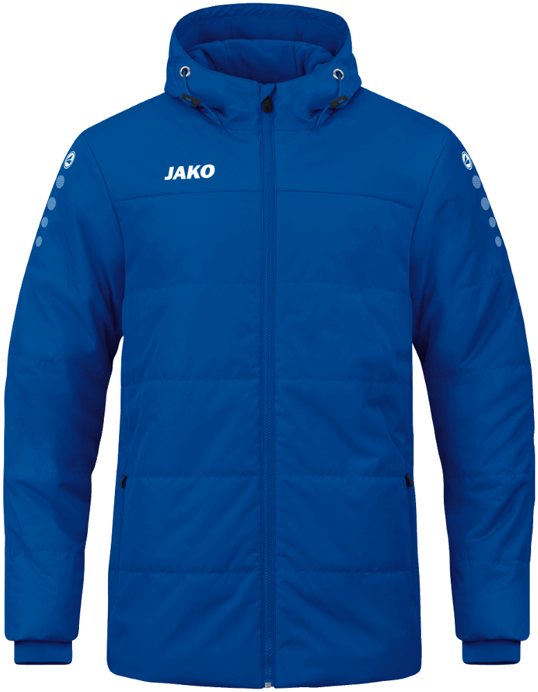 Jako Team Coachjacke mit Kapuze, 140, blau/weiß