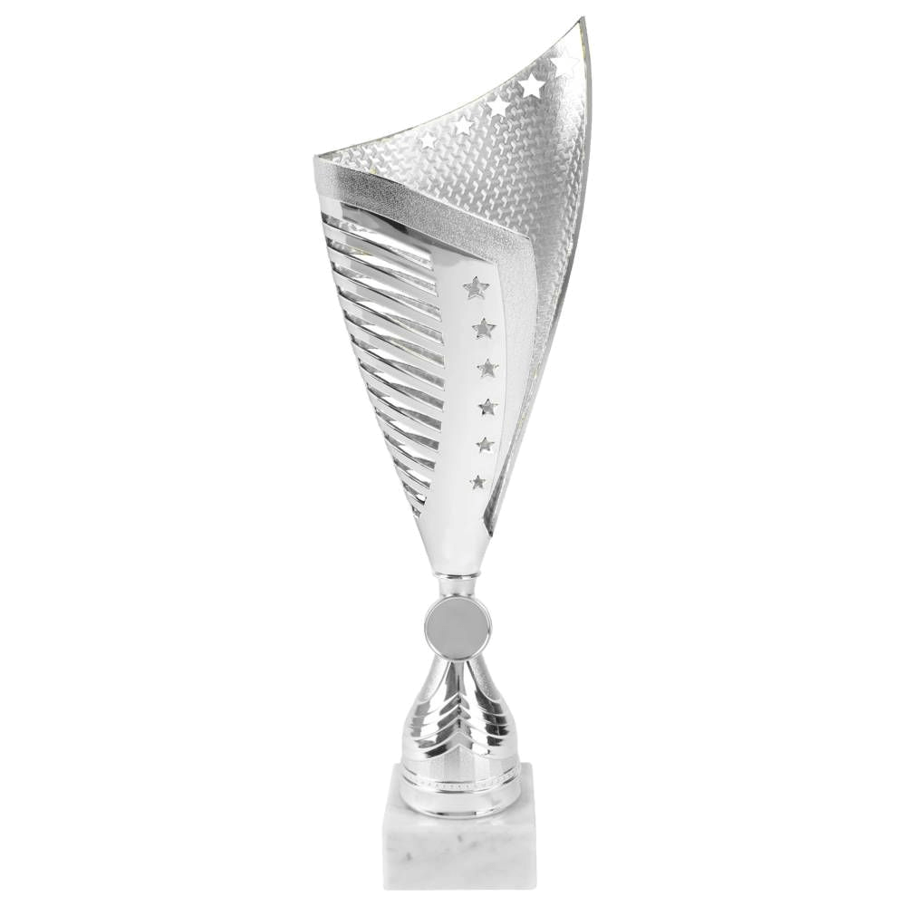 Pokal inklusiv 30 Buchstaben Gravur, 36,5 cm, silber