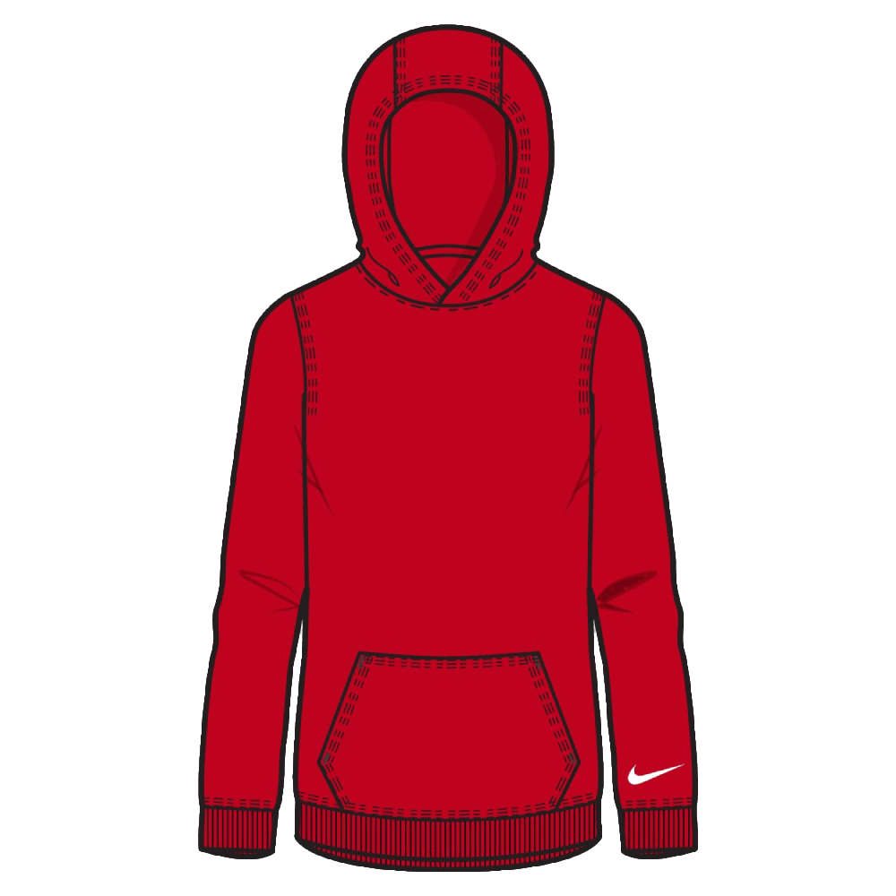 Nike Park 26 Fleece Hoodie Blank, 164, rot/weiß