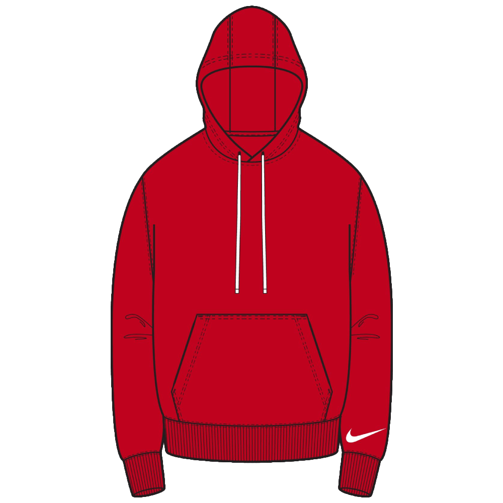 Nike Park 26 Fleece Hoodie Blank, 3XL, rot/weiß