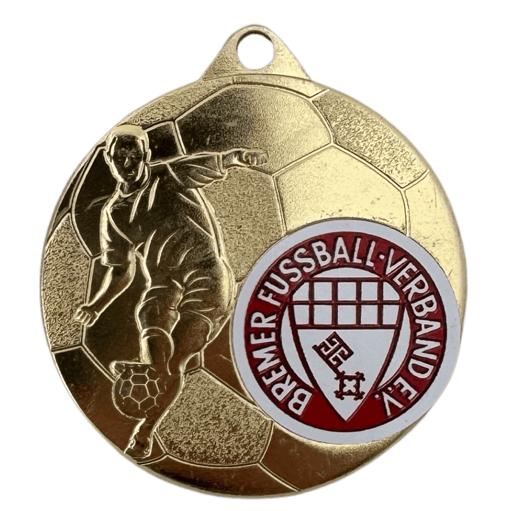 Fußball-Medaille mit farbigem Sondermotiv 5 cm