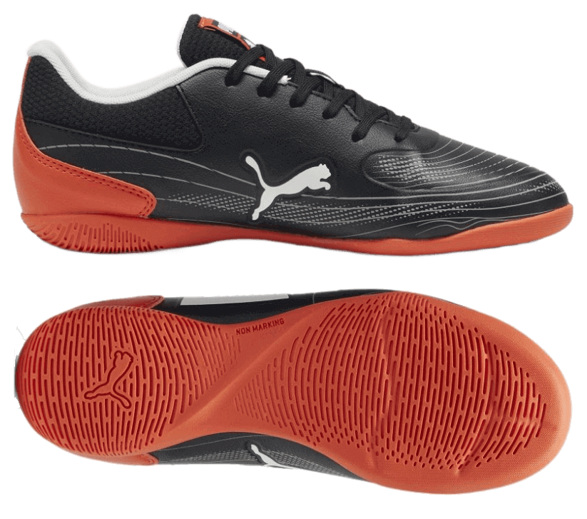 Puma Fussballschuh TRUCO III Indoor Kinder schwarz weiß orange