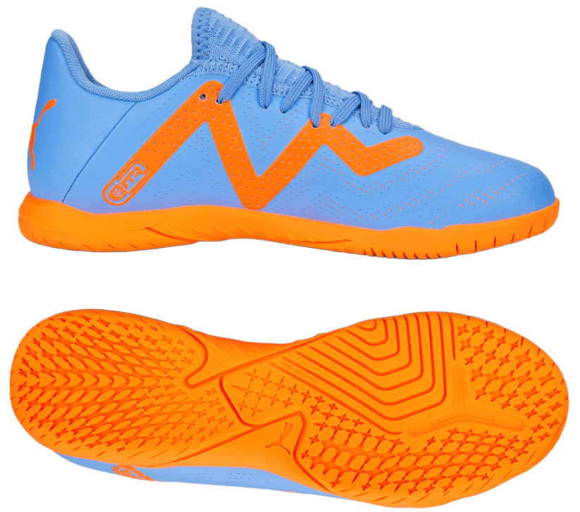 Puma Kinder Fußballschuh Future Play IT hellblau orange
