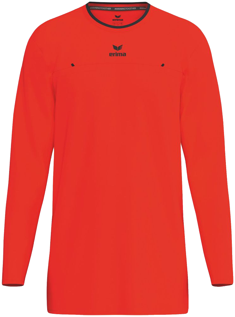Erima Langarm Schiedsrichtertrikot, 4XL, rot/schwarz