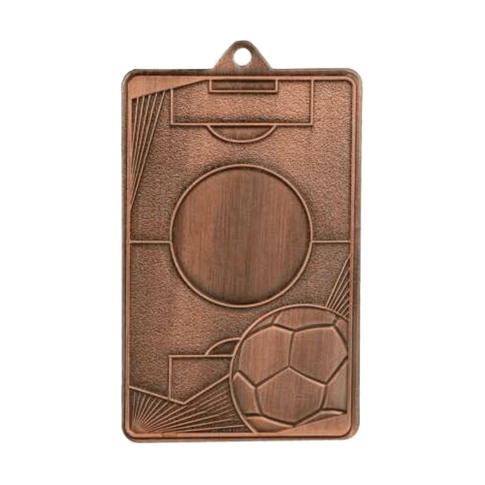 Fußball-Medaille mit farbigem Sondermotiv 7 x 4,5cm bronze