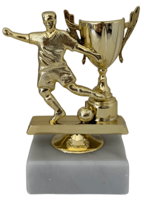 Mini-Pokal Fußball 10 cm gold